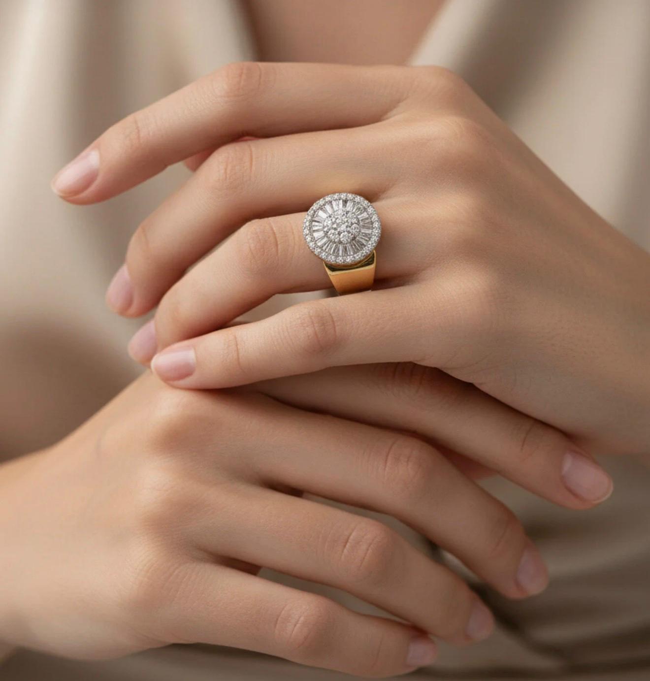 İTALYAN MODEL BAGET TAŞLI YÜZÜK